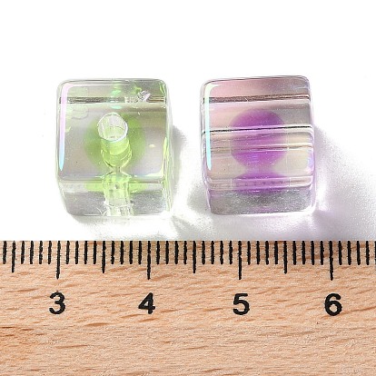 Placage uv perles acryliques transparentes irisées, Perle en bourrelet