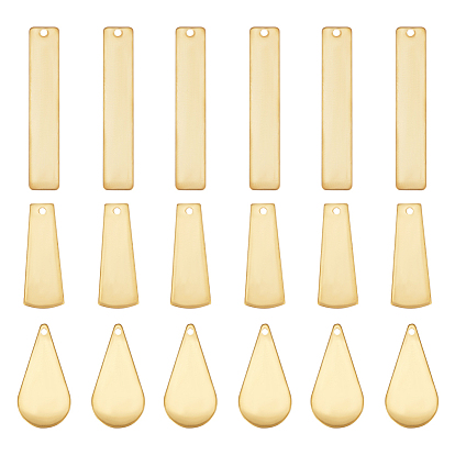 36 шт 3 стиль латунные подвески, прямоугольник и трапеция и капля