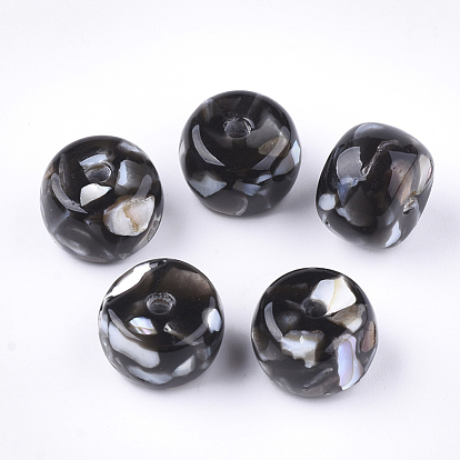 Resin Beads, with Shell, Rondelle
