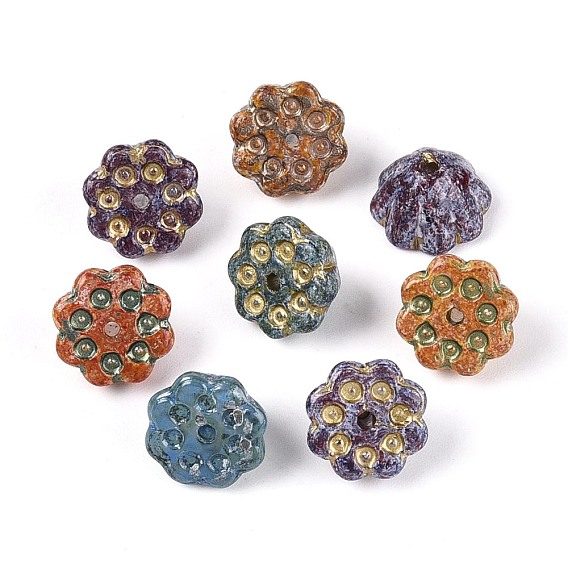 Краска для запекания Пикассо и стеклянные бусины, инкрустированные золотым металлом, стручок из лотоса