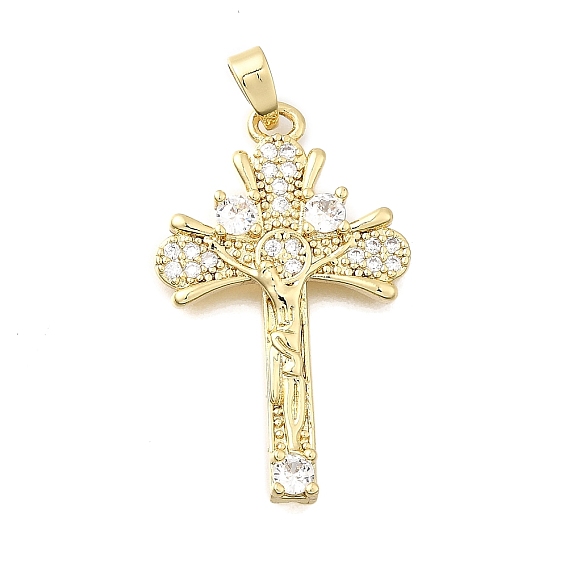 Латунные микро проложить кубического циркония подвески, крест с подвесками Иисуса