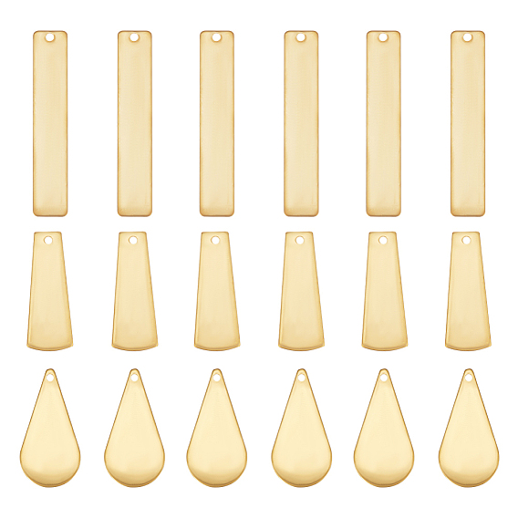 36 шт 3 стиль латунные подвески, прямоугольник и трапеция и капля