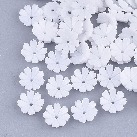 Opaque Resin Bead Caps, Multi-Petal, Flower