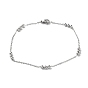 304 Stainless Steel Round Beaded Link Chain Bracelets for Women