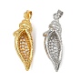 Латунные микро проложить кубического циркония подвески, без кадмия и без свинца, форма раковины