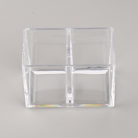 Bidon de stockage acrylique transparent à deux grilles, boîtes de rangement multifonction