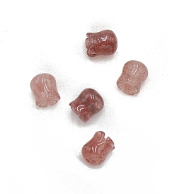 Natural Strawberry Quartz Beads, Undyed, Lily of the Valley