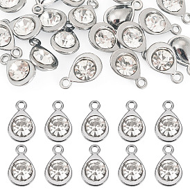 20 шт. граненые стеклянные подвески, со сплавочной фурнитурой, слеза