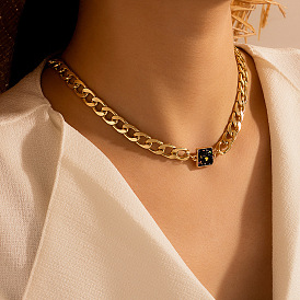 Bold Gold Punk Chain Necklace for Women - Minimalist Single Layer Statement Jewelry