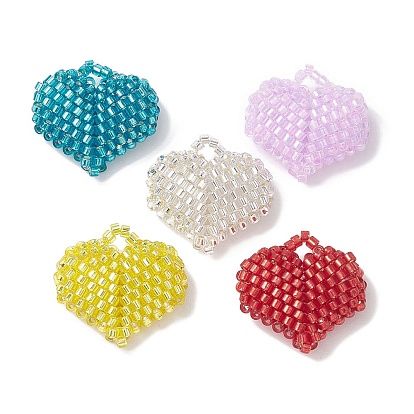 Бисер бисерные подвески, сердце кулон