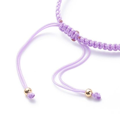 Adjustable Nylon Thread Cord Braided Beaded Bracelets, with Evil Eye Resin Beads and Alloy Rhinestone Hamsa Hand Beads