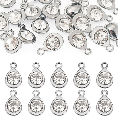 20 шт. граненые стеклянные подвески, со сплавочной фурнитурой, слеза