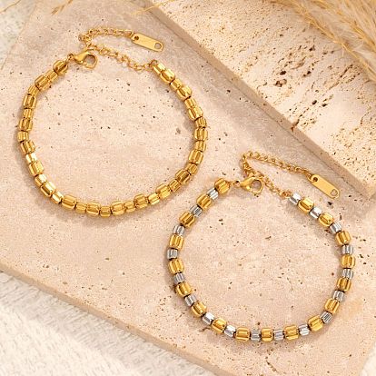 304 Браслеты из нержавеющей стали в форме тыквы, украшенные бусинами, для женщин