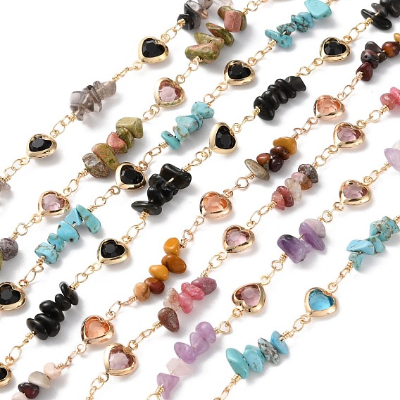 Квадратные звенья латунных стеклянных цепей ручной работы, с натуральными и синтетическими бусинами из драгоценных камней для изготовления ожерелий и браслетов, долговечный, пайки, с катушкой, золотые