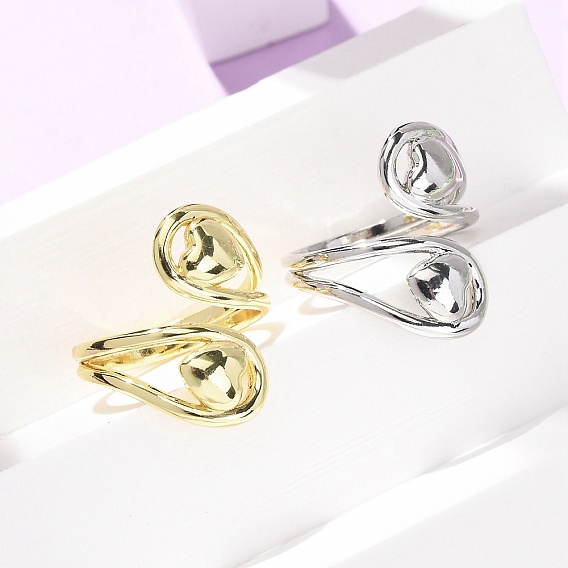 Латунные манжеты с открытыми кольцами, сердце, без кадмия и без свинца, стойки покрытие, долговечный