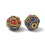 Brass & Resin & Polymer Clay Beads, Round, Golden