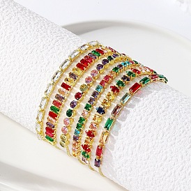 Bracelet à tirer micro-incrusté de zircon coloré pour femme