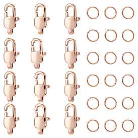 12 шт. ионное покрытие (ip) 304 застежки-лобстеры из нержавеющей стали, с 20 открытыми соединительными кольцами