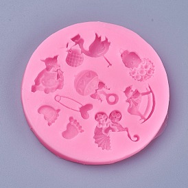 Moules en silicone de qualité alimentaire, moules fondants, pour la décoration de gâteau de bricolage, chocolat, candy, fabrication de bijoux en résine uv & résine époxy, formes mixtes