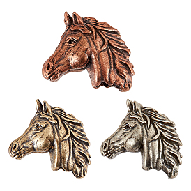 3шт 3 цвета латунные европейские бусины, бусины с большим отверстием, лошадь