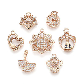 Латунные микро проложить кубического циркония подвески, разнообразные, золотые