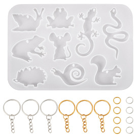 Pendentifs bricolage moules en silicone, pour les femmes boucles d'oreilles, avec anneaux de saut ouverts en fer,  Porte-clés en étoile fer , couleur mixte