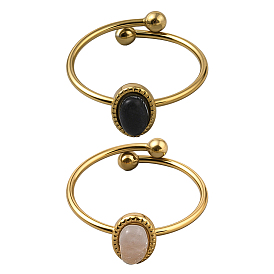 2 шт. 2 цвета нержавеющая сталь с синтетическими драгоценными камнями регулируемые манжеты, золотые