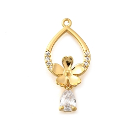 Латунные микро проложить кубического циркония подвески, цветок, электрофорез, долговечный