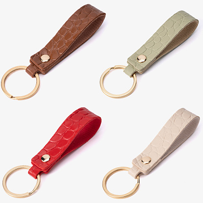 Simple leather key chain pendant car personality leather key rope waist hanging PU key chain accessories