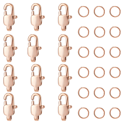 12 шт. ионное покрытие (ip) 304 застежки-лобстеры из нержавеющей стали, с 20 открытыми соединительными кольцами