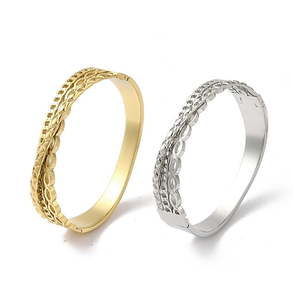 Cross 304 Stainless Steel Hollow Hinged Bangles for Women