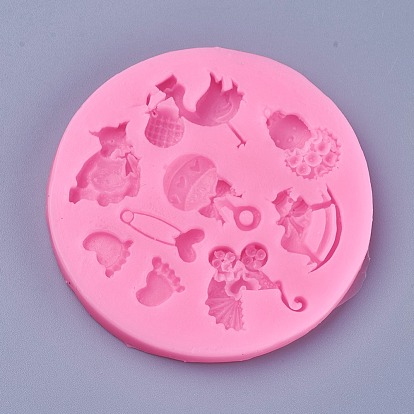 Moules en silicone de qualité alimentaire, moules fondants, pour la décoration de gâteau de bricolage, chocolat, candy, fabrication de bijoux en résine uv & résine époxy, formes mixtes