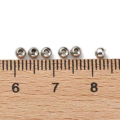 304 Stainless Steel Hollow Round Seamed Beads, for Jewelry Craft Making