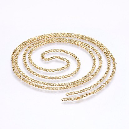 304 Stainless Steel Figaro Chains, Unwelded