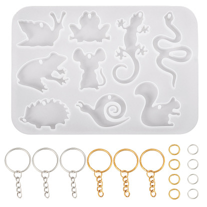Pendentifs bricolage moules en silicone, pour les femmes boucles d'oreilles, avec anneaux de saut ouverts en fer,  Porte-clés en étoile fer , couleur mixte