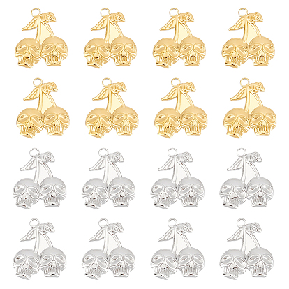 16 шт. 2 цветное ионное покрытие (ip) 304 подвески из нержавеющей стали, очарование черепа