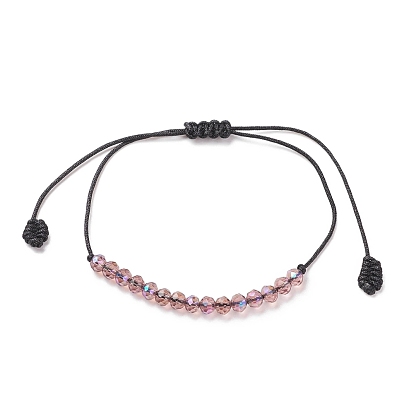 Transparentes Armband aus geflochtenen Glasperlen, verstellbares Armband für Frauen