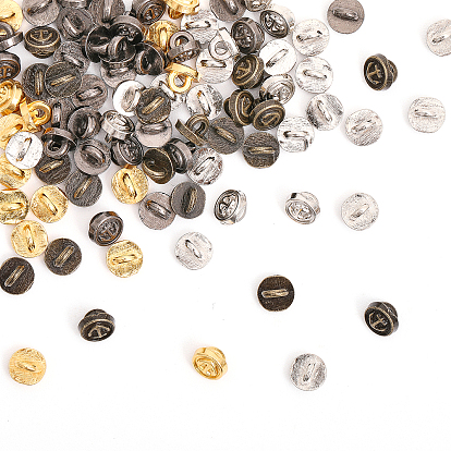 120шт 4 цвета мини-кнопки из сплава, 1-луночное, плоские круглые с якорем, для кукольной одежды своими руками