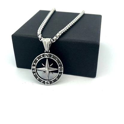 Винтажный панк 304 подвеска-компас из нержавеющей стали