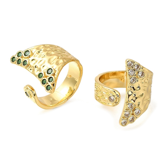 Кольца-манжеты в форме рыбьего хвоста с покрытием из латуни с микропаве из кубического циркония для женщин, без кадмия и без свинца, долговечный, реальный 18 k позолоченный