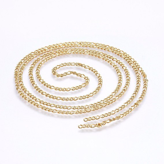 304 Stainless Steel Figaro Chains, Unwelded