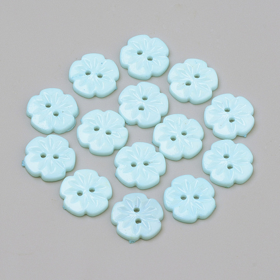 2-Hole Acrylic Buttons, Flower