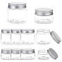 Transparent Plastic Bead Containers, with Aluminium Cover, Column, Platinum