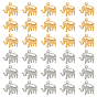 30Pcs 2 Colors Brass Pendants, Elephant
