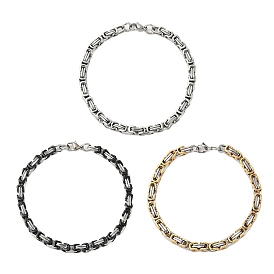 304 Stainless Steel Byzantine Chain Bracelets for Men