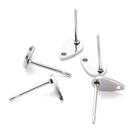 304 Stainless Steel Stud Earring Finding, Teardrop