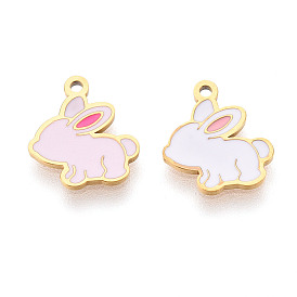304 из нержавеющей стали шармы эмали, очарование кролика, ионное покрытие (ip), реальный 14 k позолоченный