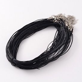 Изготовление ожерелья из вощеного шнура разного размера, с железными когтя омара застежками и удлинителей цепей