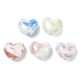 Фарфоровые бусины ручной работы, жемчужные, сердце