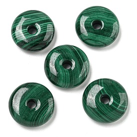 Natural Malachite Donut/Pi Disc Charms